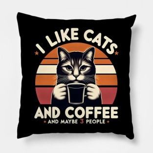 I like cats and coffee Pillow