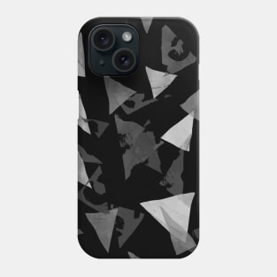 Black and White Textured Triangles Phone Case