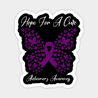 Hope For A Cure Butterfly Gift  Alzheimer's 3 Magnet