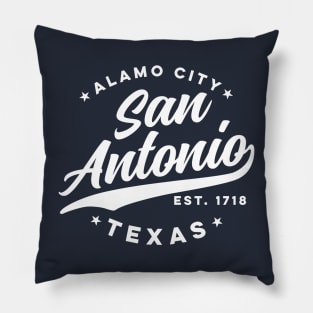 Vintage San Antonio Alamo City Texas Teal USA Pillow