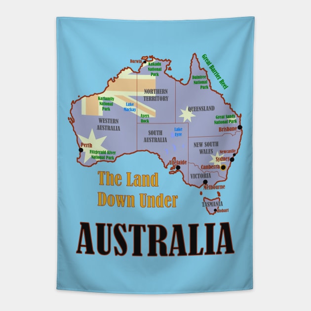 Australia + Flag Tapestry by Pr0metheus