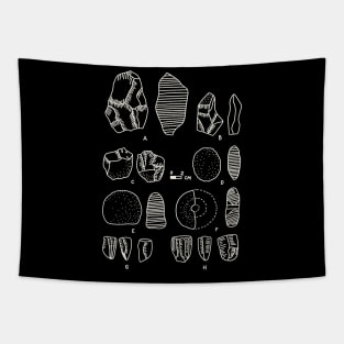 Archeology Stone Collection - Paleontology and Anthropology Tapestry