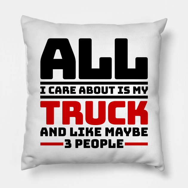 All I care about is my truck and like maybe 3 people Pillow by colorsplash