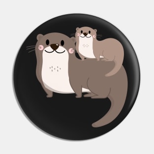 Significant Otters - Otters Mom Holding Each Other Pin