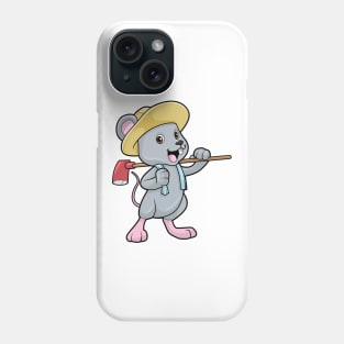 Mouse as Farmer with Axe & Hat Phone Case