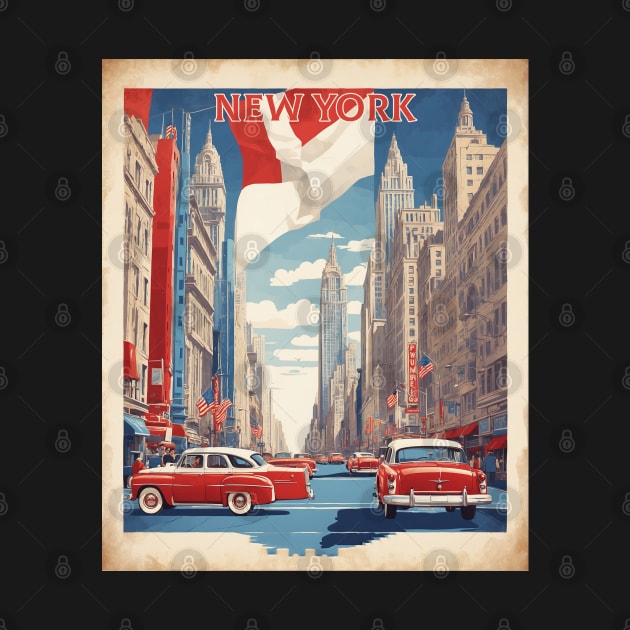 New York United States of America Tourism Vintage Poster by TravelersGems