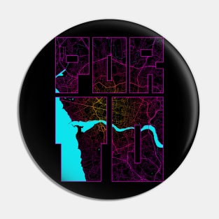 Porto, Portugal City Map Typography - Neon Pin