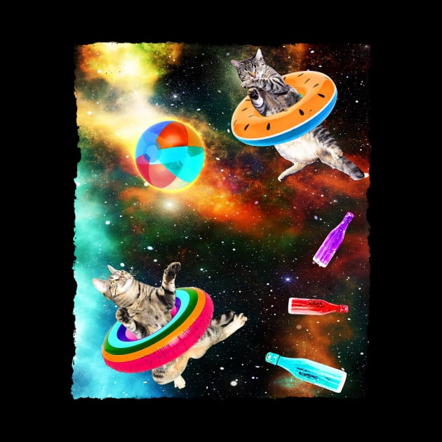 Cat Having A Pool Party In Space by CozySkull