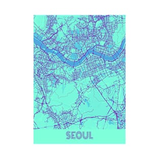 Seoul - South Korean Galaxy City Map T-Shirt