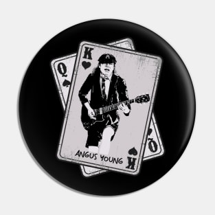 Retro Angus Young Guitarist Card Style Pin