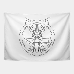 RPG Fantasy Dwarf Warrior Priest Anvil Illustration White Tapestry