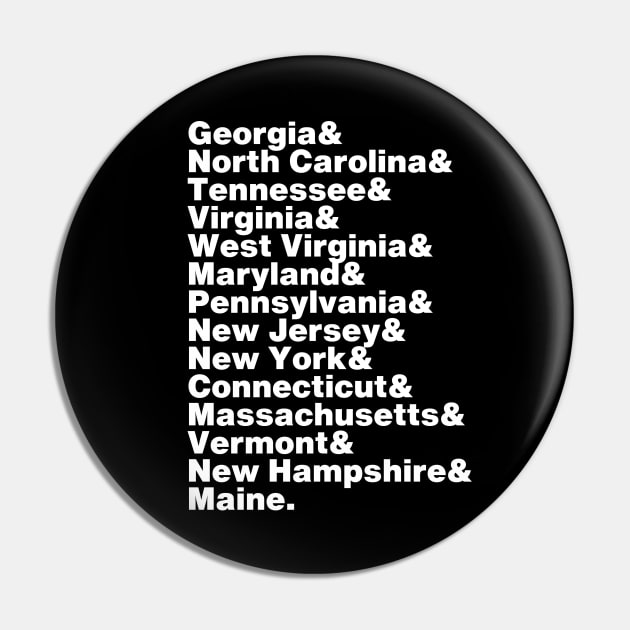 Appalachian Trail Georgia to Maine Sate List (White Font) Pin by Little Lady Hiker