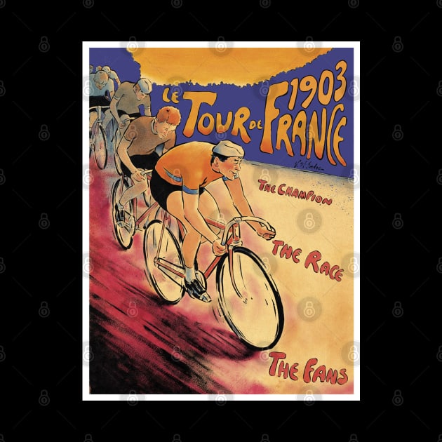 Le Tour Vintage Competing Tour De France Bicycle Racing Print by posterbobs