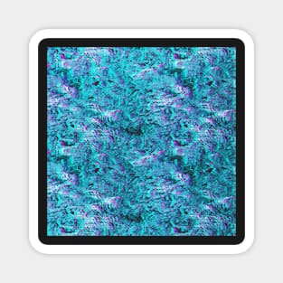 glitch design blue Magnet