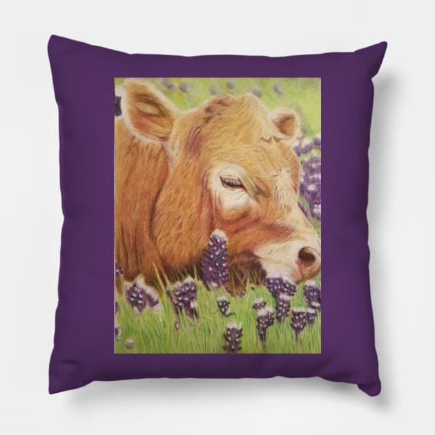 Cow Pillow by teenamarie23art