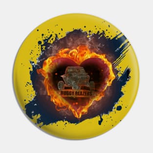 Buggy Blazers fire heart splatter Pin