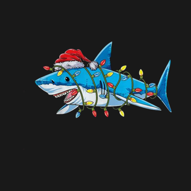 Discover Santa Shark Christmas Lights Funny Boys Sharkmas Xmas Gifts - Santa Shark Christmas - T-Shirt