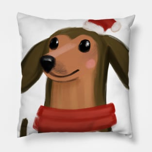 Cute Dachshund Drawing Pillow