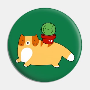 Orange Tabby and Cactus Pin