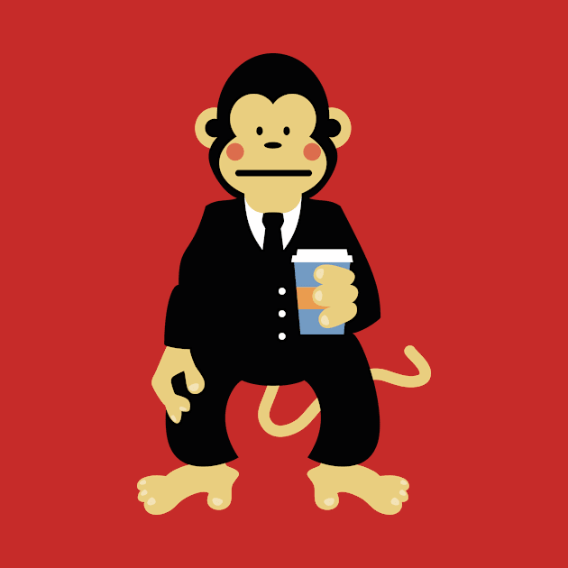 Monkey with Coffee to go by schlag.art