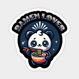 Cute Panda Eating Ramen Magnet