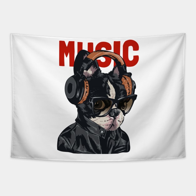 Pug Music Tapestry by Mako Design 