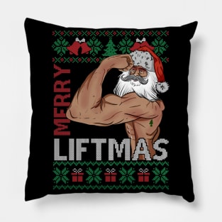 Funny Merry Liftmas Gym Xmas, Santa Gym Christmas Pillow