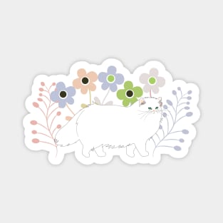 Persian Cat in a Garden Magnet