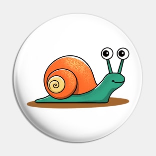 cute cartoony snail Pin