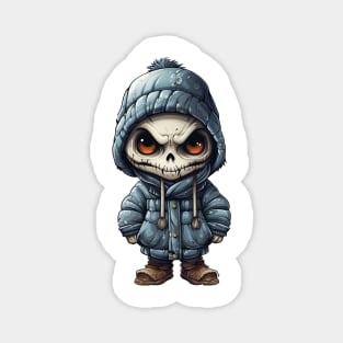 Spooky figure of a skull in a mask wearing a cloak, perfect for Halloween ! Magnet