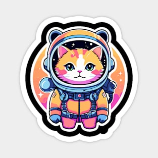 Cat Astronaut Illustration Magnet