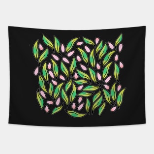 Spring mood fresh leaves and seeds summer yellow pattern Tapestry