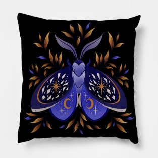 Moonlight moth magic Pillow