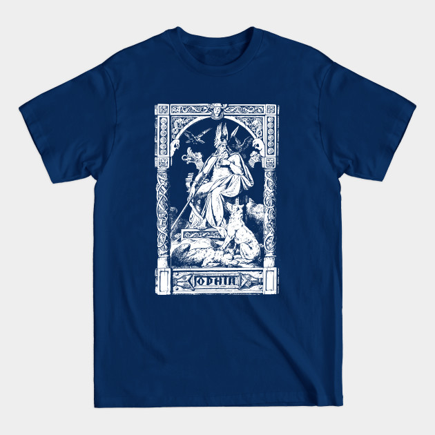 Discover Vintage Norse Odin Engraving with Hugin and Munin - Odin - T-Shirt