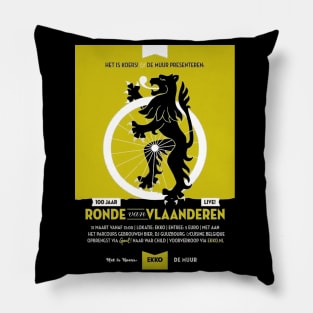 Ronde Van Vlaanderen Tour of Flanders Lion on Wheel Print Pillow