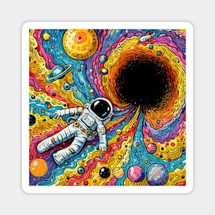 Astronaut Colorful Space Magnet