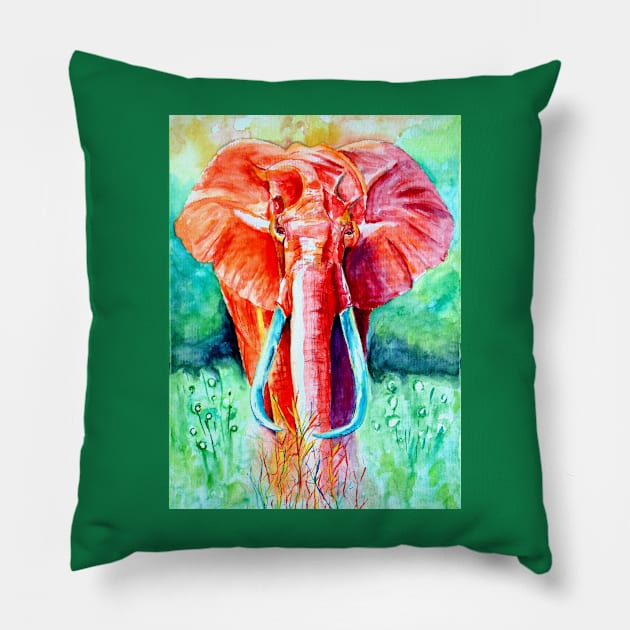 Elephant in Red Pillow by danieljanda