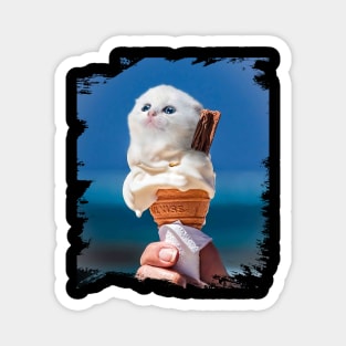 Ice-Cat Cat Ice Cream Magnet