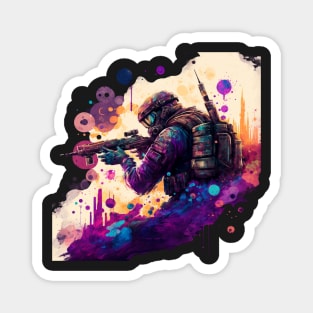 Soldier watercolor print Magnet