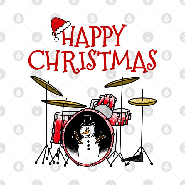 Christmas Drums Drummer Drum Teacher Xmas 2022 by doodlerob