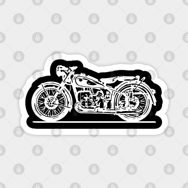 R68 Bike White Sketch Art Magnet by DemangDesign