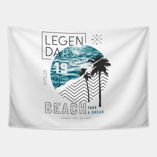 Typography slogan on sea waves background Tapestry