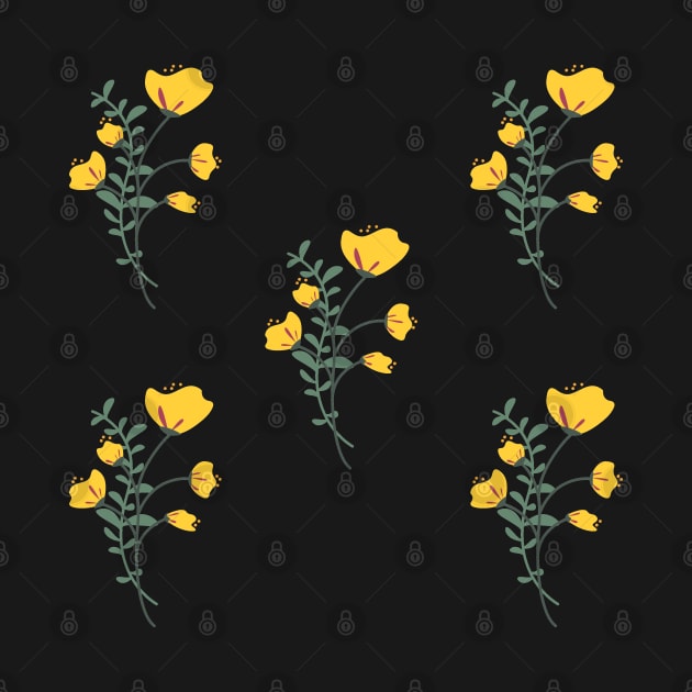 Mustard Yellow Floral pattern by Eveline D’souza