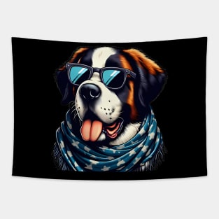 Funny St. Bernard with Sunglasses Tapestry