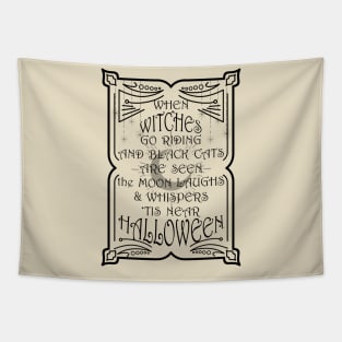 When Witches Go Riding - Black Print Tapestry