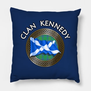 Clan Kennedy Crest & Tartan Knot Pillow