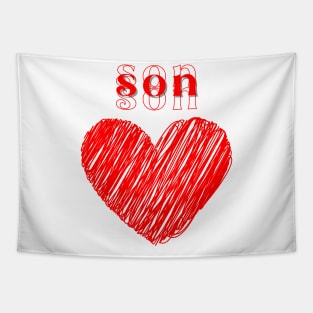 Family Matching Mommy Daddy Daughter Son Valentine Design Tapestry