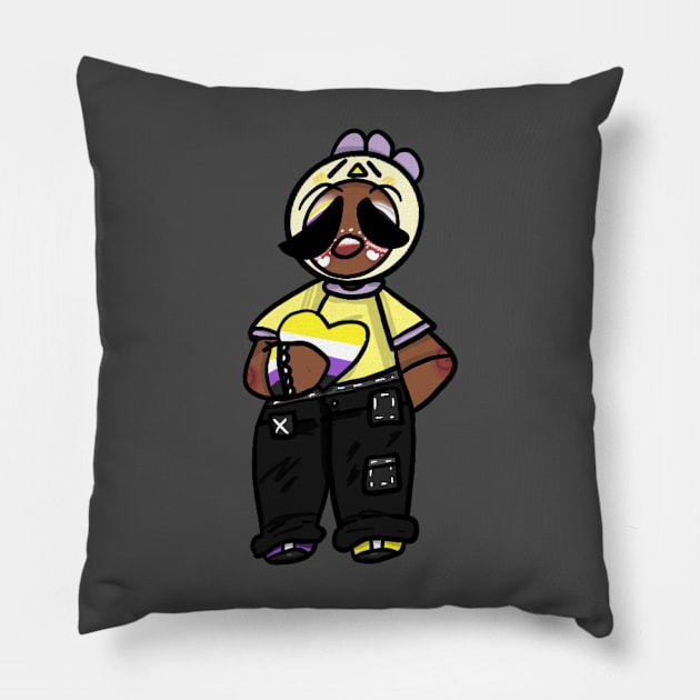 nonbinary whoman Pillow by Shard Art