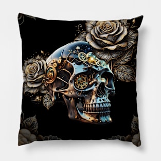 Awesome dark steampunk skull Pillow