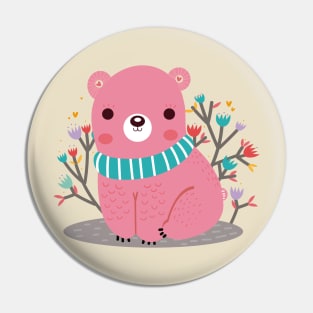 Pink bear Pin